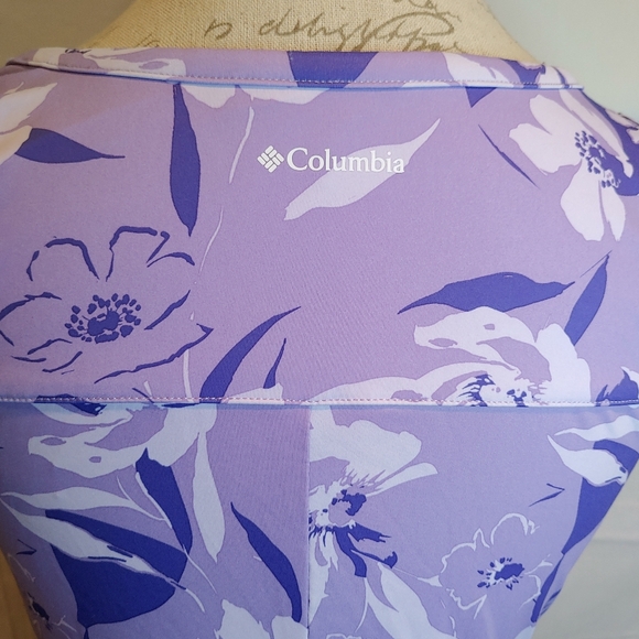 Columbia UPF 50 Purple Print Golf Tennis Pickleball Tank Dress Pockets Size S/P - Picture 3 of 11